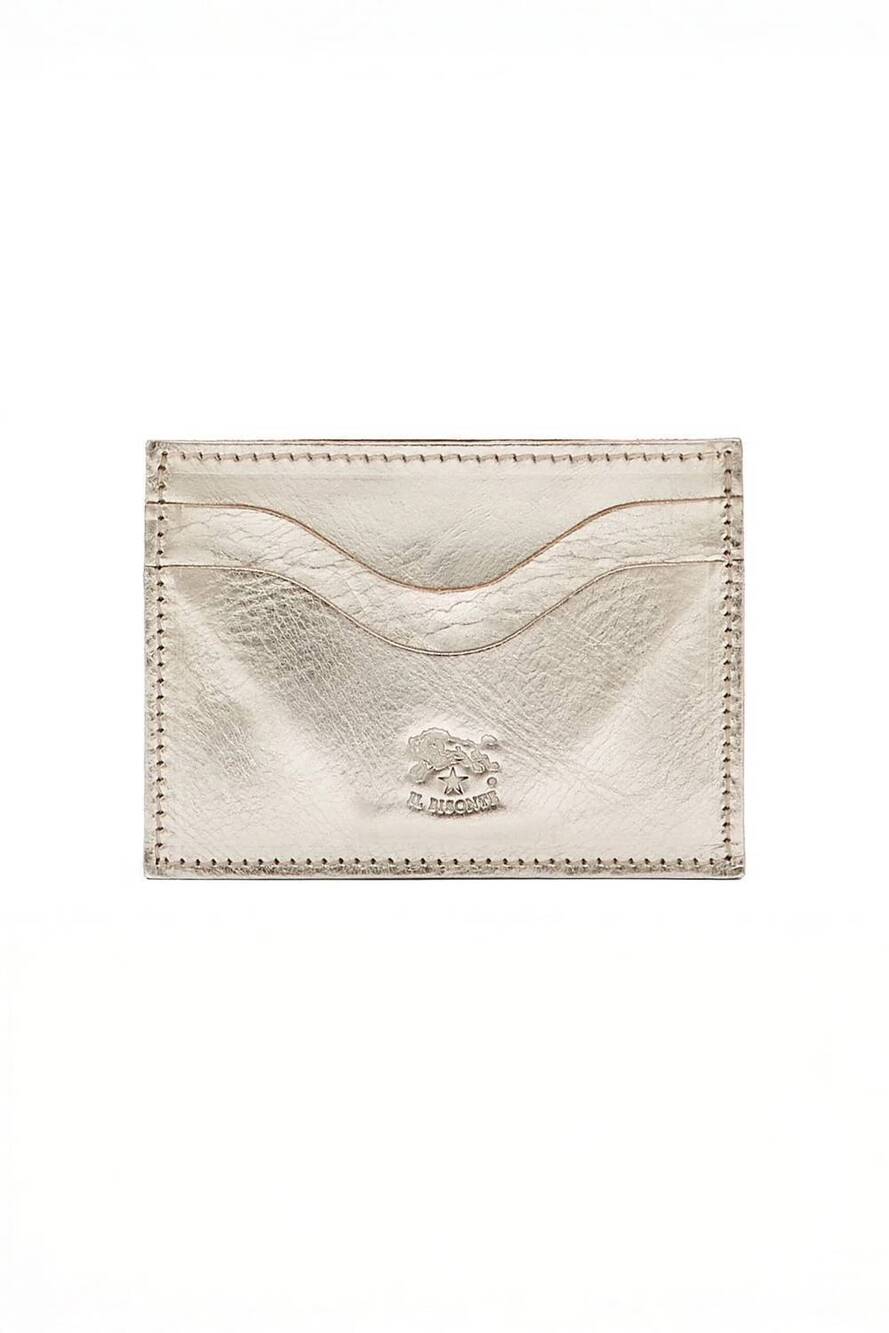 NEW IL BISONTE women's salina card case in platinum